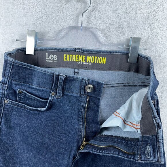 Lee Straight Leg Jeans Extreme Motion Slim Fit 2015475 Men's Blue Size 31X32 - Picture 5 of 12